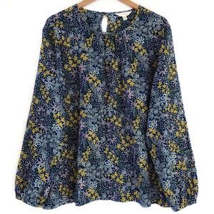 Seasalt Cornwall UK 22 / US 18/XXL Cloud Drift Top Floral Long Sleeve Blouse